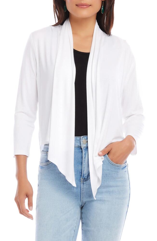 Karen Kane Calli Draped Open Front Cardigan in Off White Cover