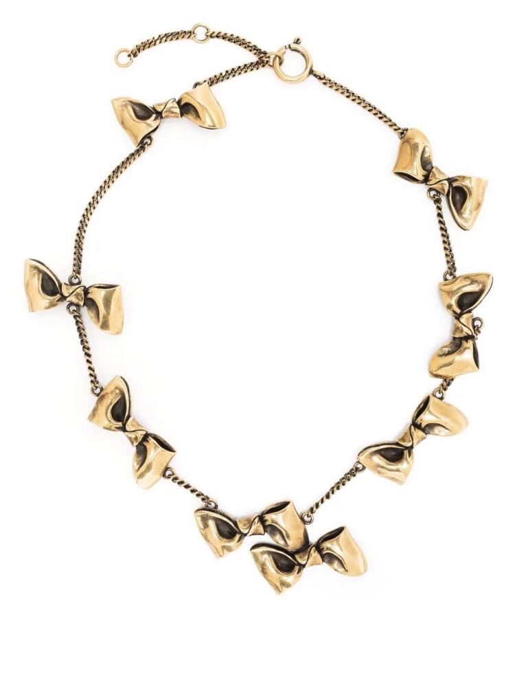 Acne Studios bow-detail chain-link necklace - Gold Cover