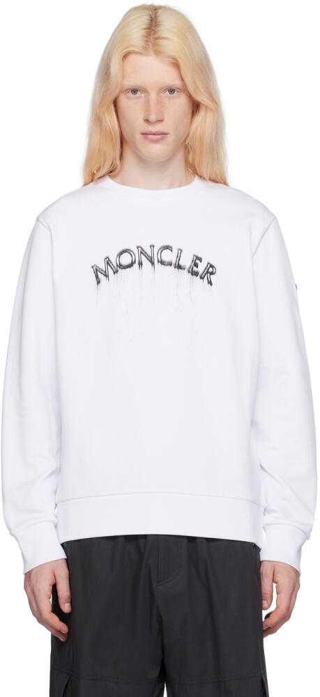 Moncler White Printed Sweatshirt Cover