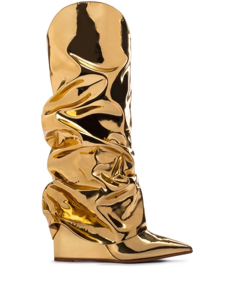 Le Silla Andy 120mm wedge boots - Gold Cover