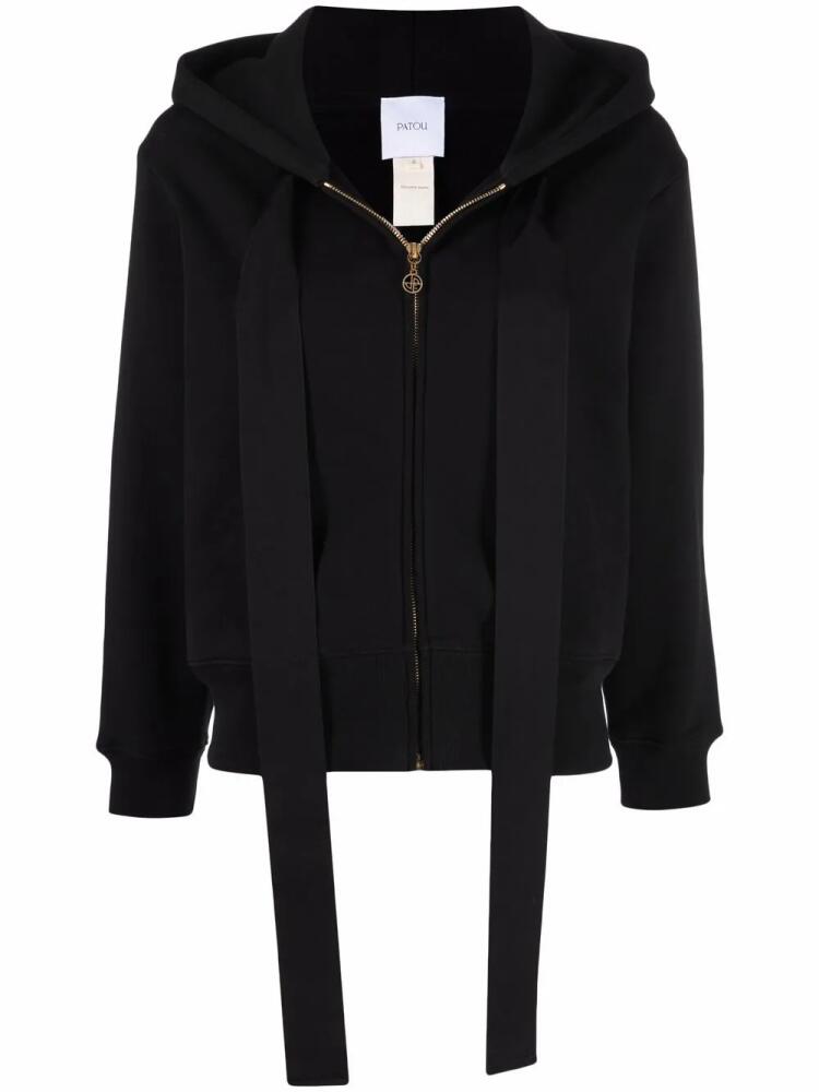 Patou logo-embroidered zip-up hoodie - Black Cover