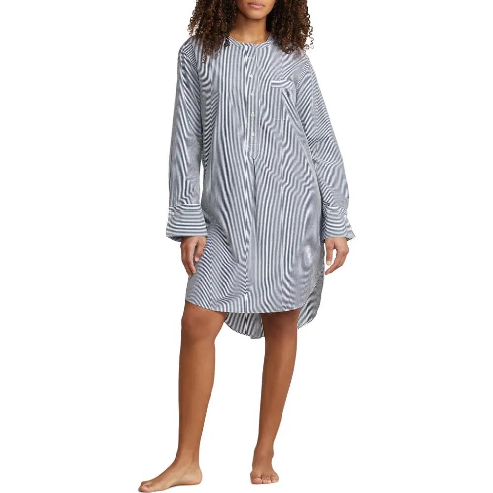 Polo Ralph Lauren Cotton Poplin Tunic Sleepshirt in Wide Stripes Cover