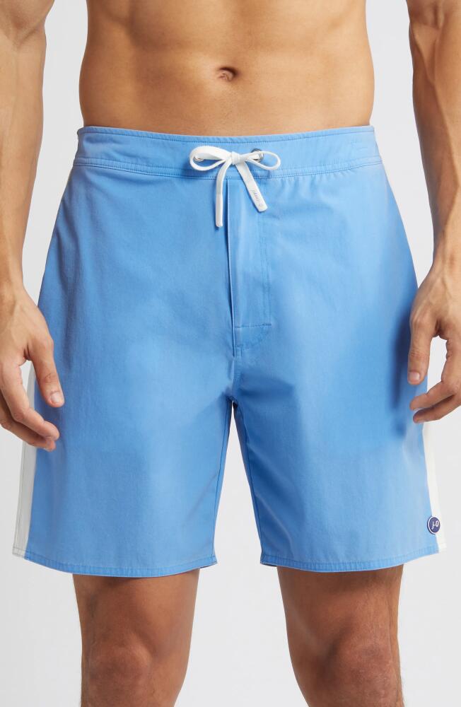 johnnie-O Flemming Side Stripe Swim Trunks in Maliblu Cover