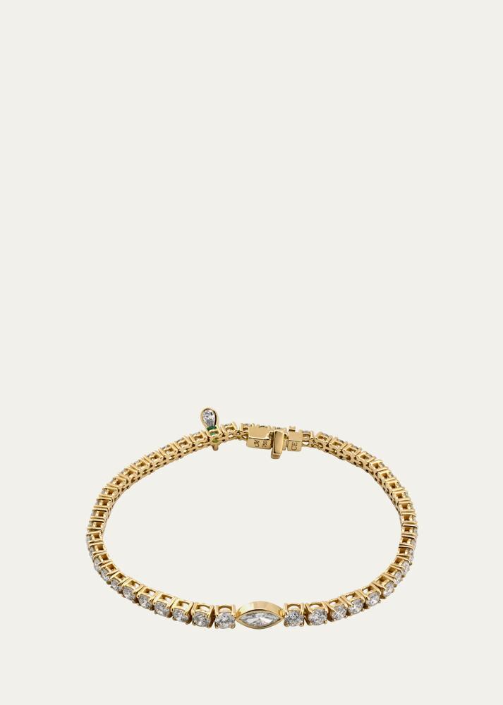 Monica Rich Kosann 18K Yellow Gold Tennis Bracelet with Prong Set Diamonds Cover