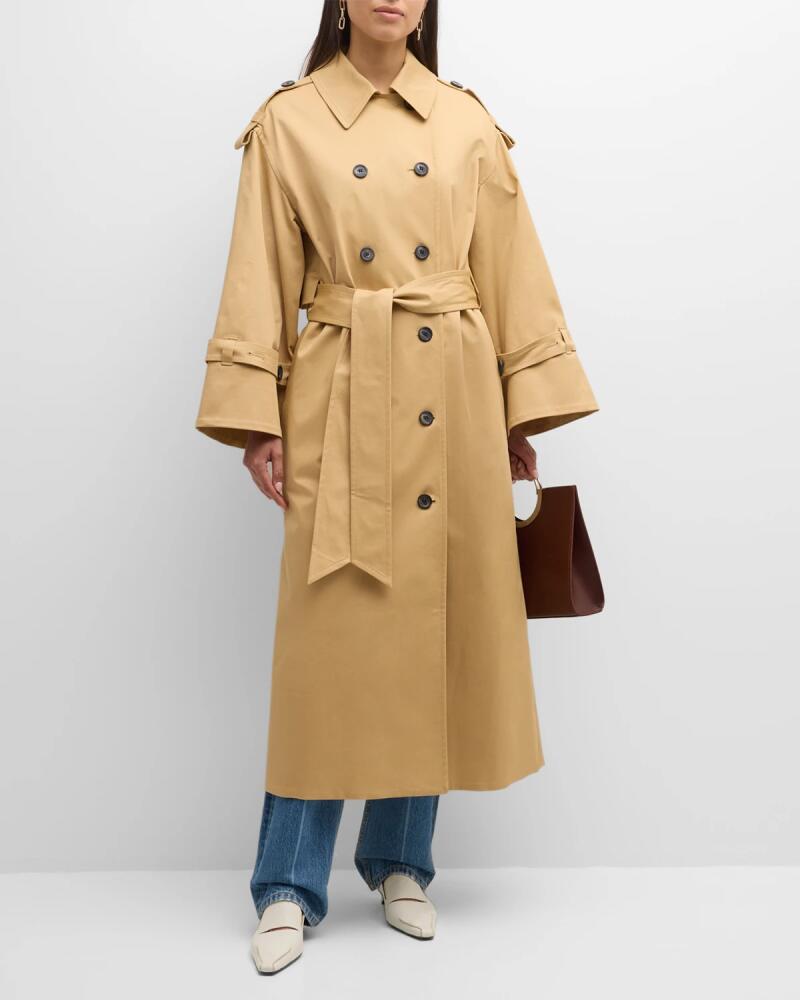 By Malene Birger Alanis Double-Breasted Cotton Twill Trench Coat Cover