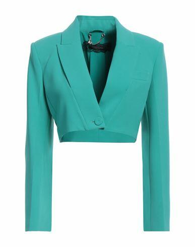 Patrizia Pepe Sera Woman Blazer Turquoise Polyester, Elastane Cover