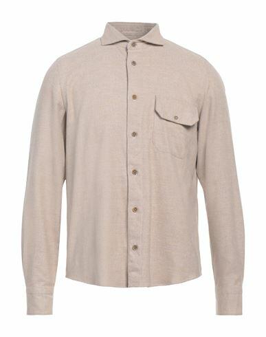 Finamore 1925 Man Shirt Beige Size 15 ¾ Cotton Cover