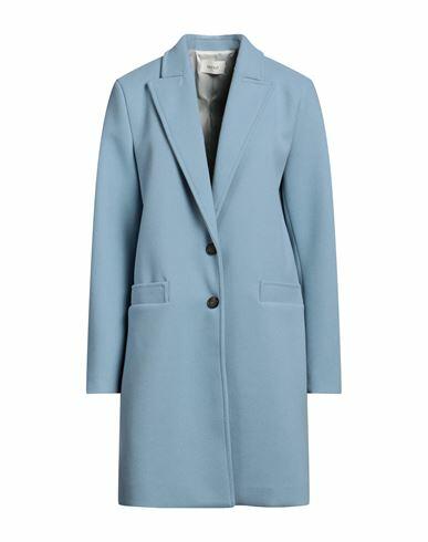 Vicolo Woman Coat Light blue Polyester Cover