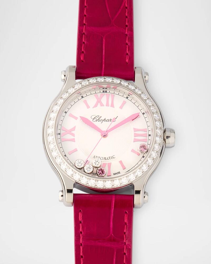 Chopard Limited Edition Happy Sport 33mm Pink Tourmaline and Diamond Watch Cover