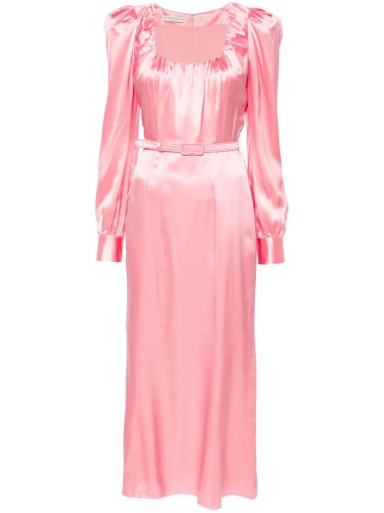 Alessandra Rich scoop-neck belted midi dress - Pink Cover