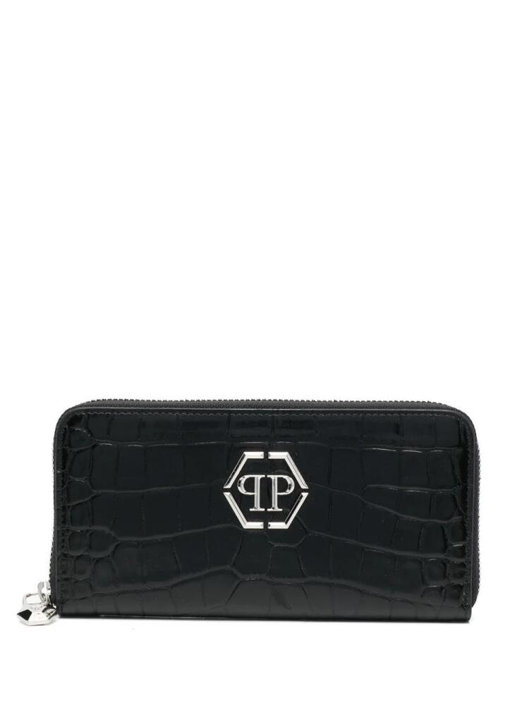 Philipp Plein crocodile-embossed leather purse - Black Cover