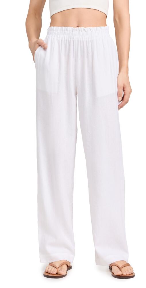 LNA Declan Linen Elastic Waist Pants White Cover