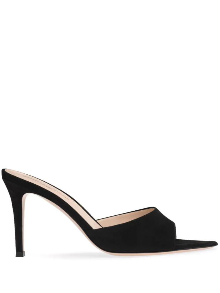 Gianvito Rossi Elle 85mm suede mules - Black Cover