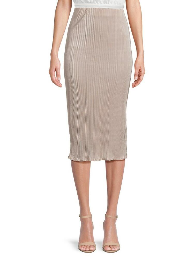 Renee C. Women's Pleated Midi Skirt - Beige Cover