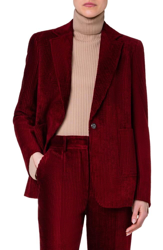 Akris punto Corduroy Blazer in 069 Garnet Cover