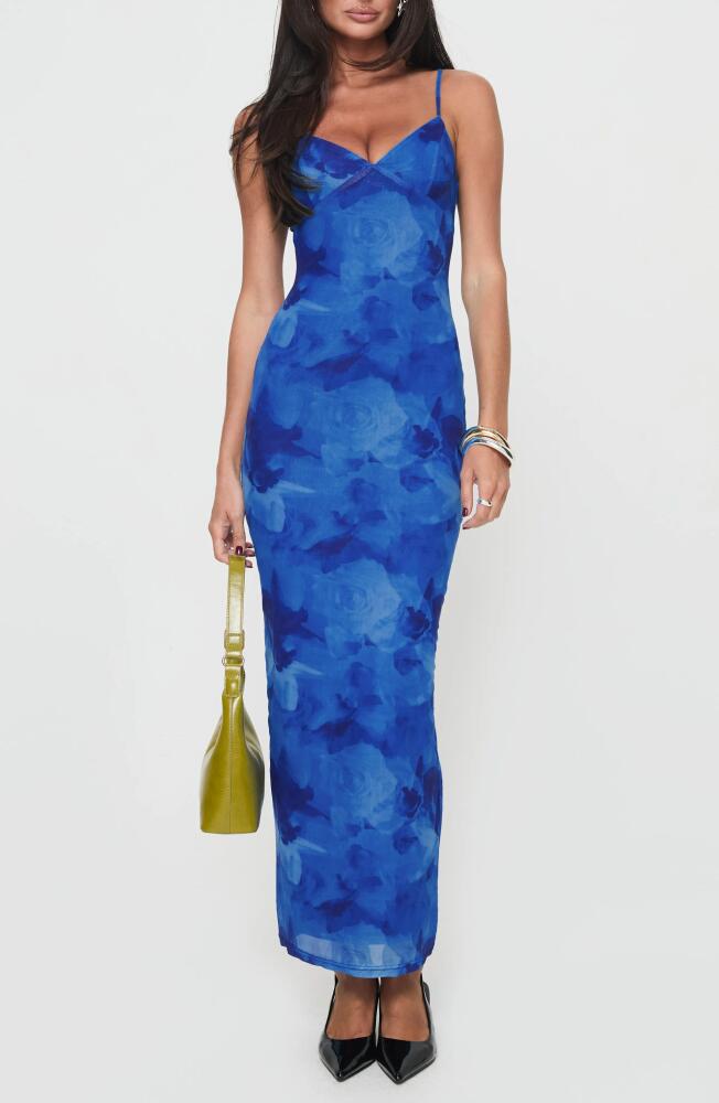 Princess Polly Hathaway Floral Maxi Dress in Blue Cover