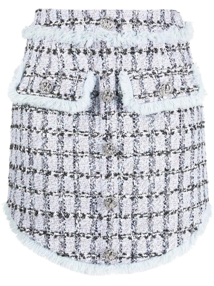 Philipp Plein tweed mini skirt - Blue Cover