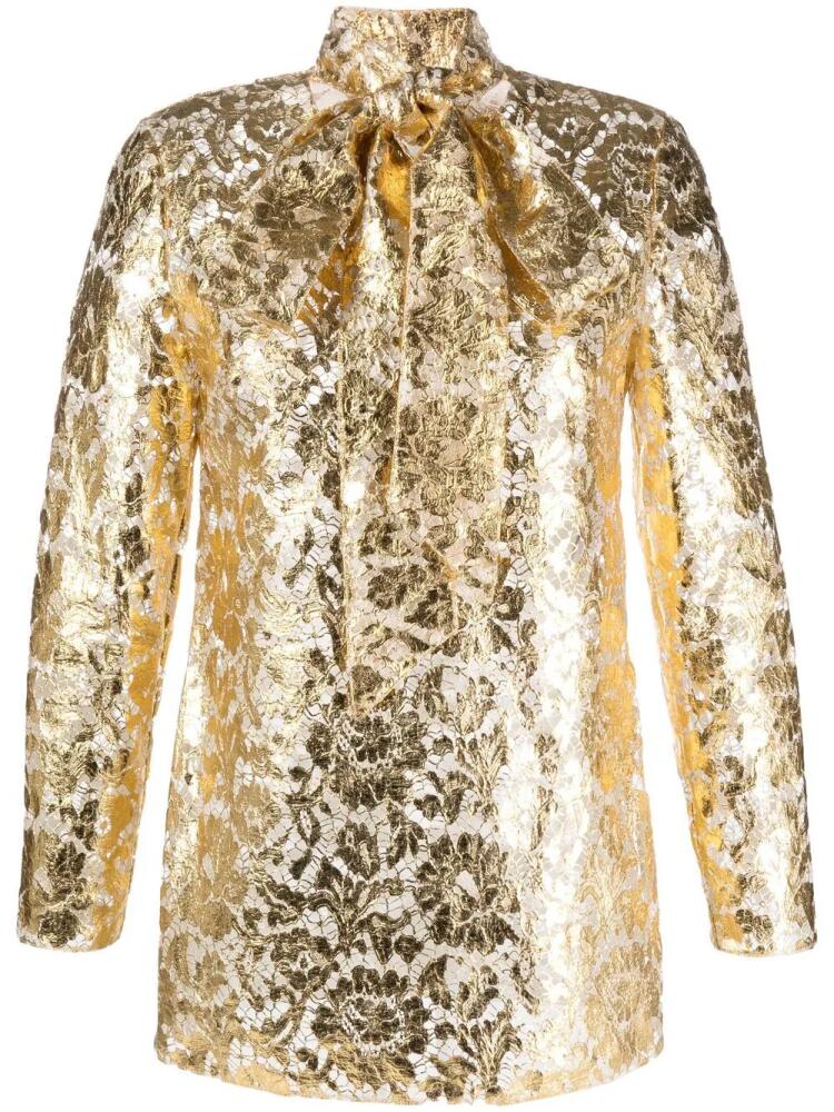 Valentino Garavani floral lace top - Gold Cover