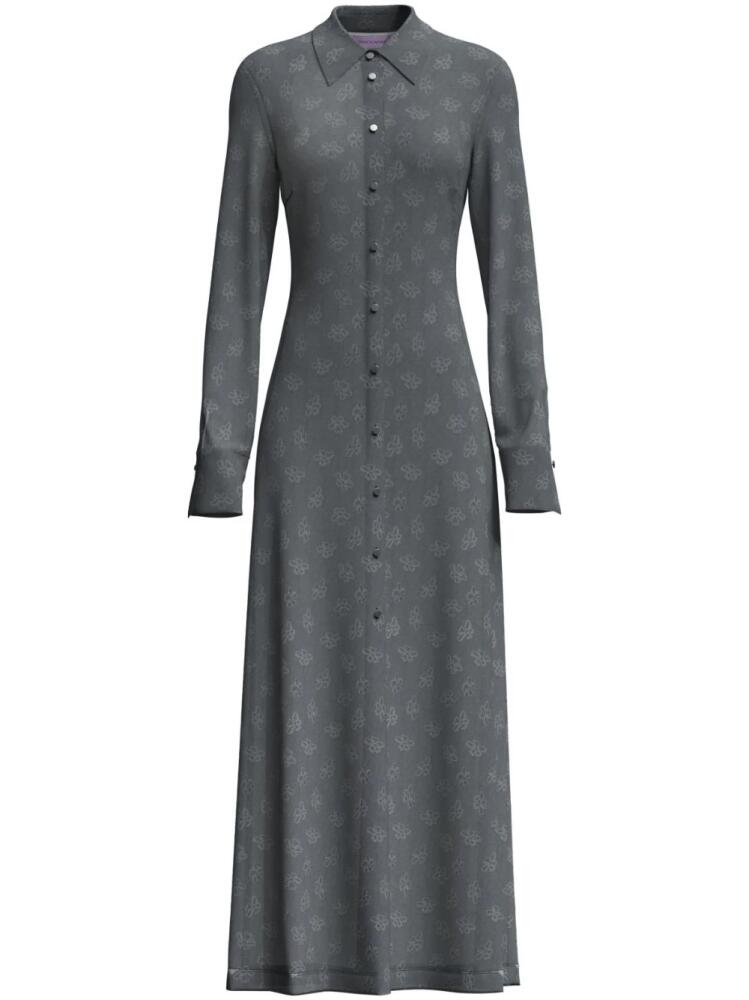 Margherita MACCAPANI Andre monogram-jacquard maxi shirtdress - Purple Cover