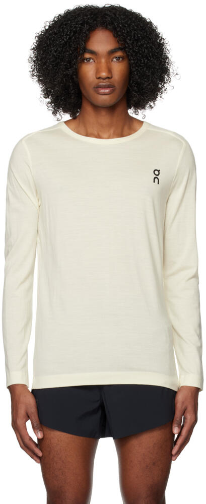 On Off-White Saddle Shoulder Long Sleeve T-Shirt Cover