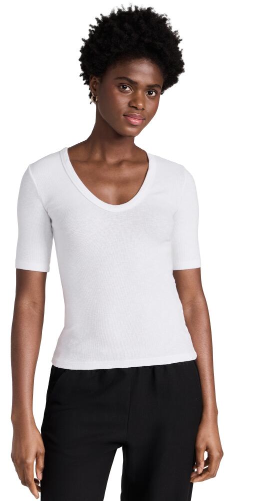 Enza Costa Textured Rib Top White Cover