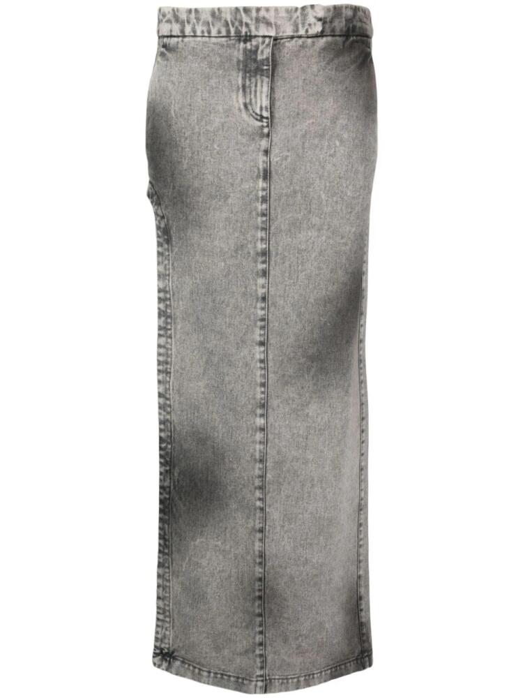 ALESSANDRO VIGILANTE stonewashed straight denim skirt - Grey Cover