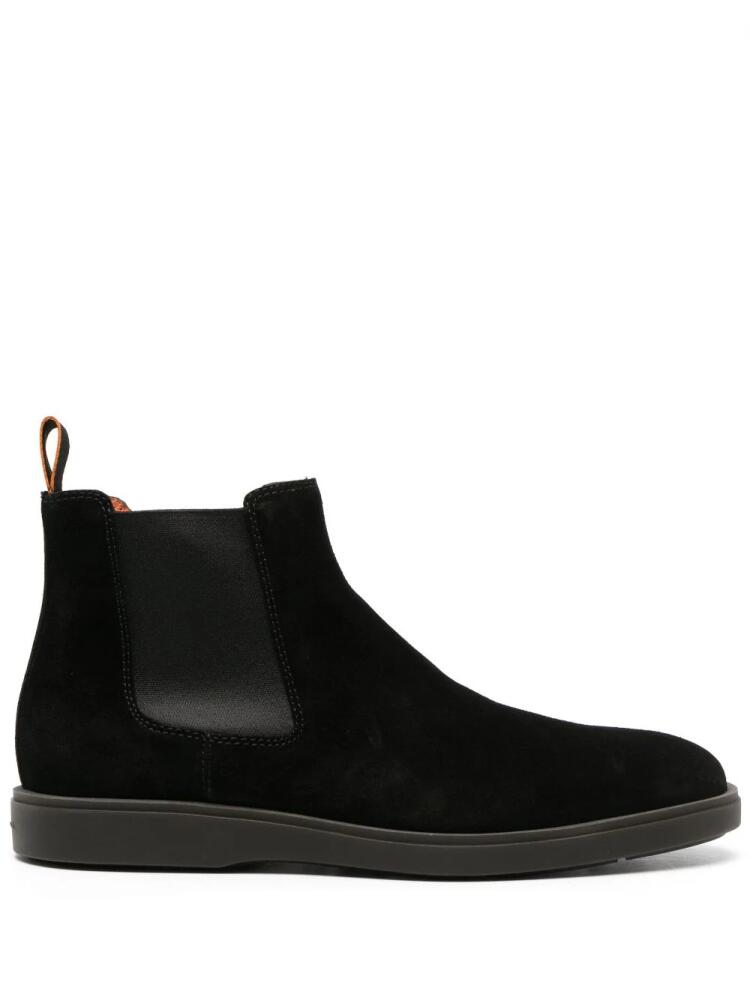 Santoni round-toe suede boots - Black Cover