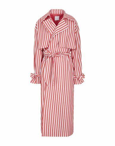 8 By Yoox Printed Cotton Oversize Trench Woman Overcoat & Trench Coat Red Cotton Cover