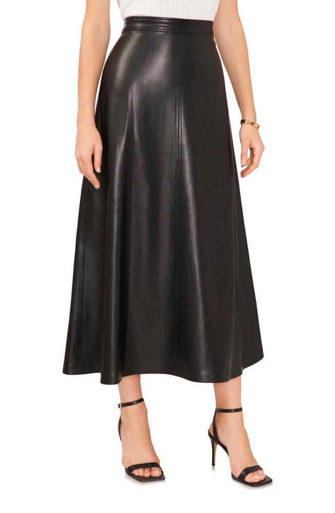 Vince Camuto Faux Leather A-Line Skirt in Rich Black Cover