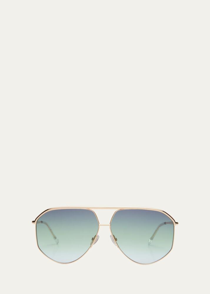 Isabel Marant Angular Stainless Steel Aviator Sunglasses Cover