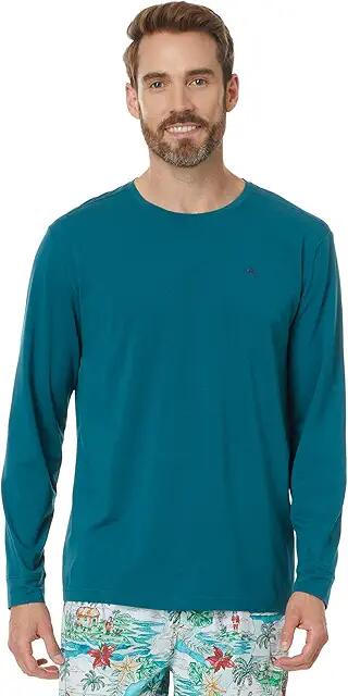 Tommy Bahama Tee Shirt Long Sleeve (Dark Teal) Men's Pajama Cover