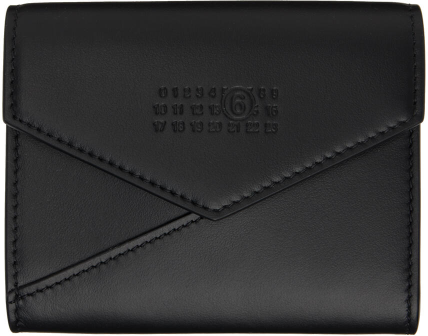 MM6 Maison Margiela Black 6 Flap Wallet Cover