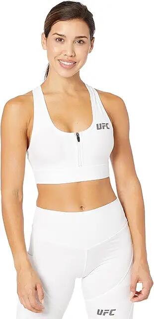 UFC Core Zip Front Sports Bra (White) Women's Lingerie Cover