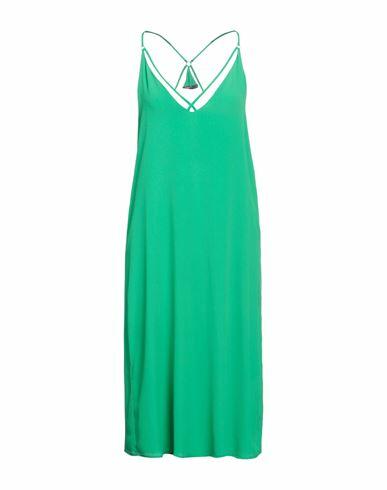 Seventy Sergio Tegon Woman Midi dress Green Acetate, Silk Cover