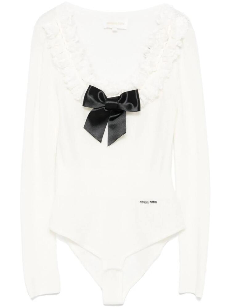 SHUSHU/TONG bow-detailed bodysuit - White Cover