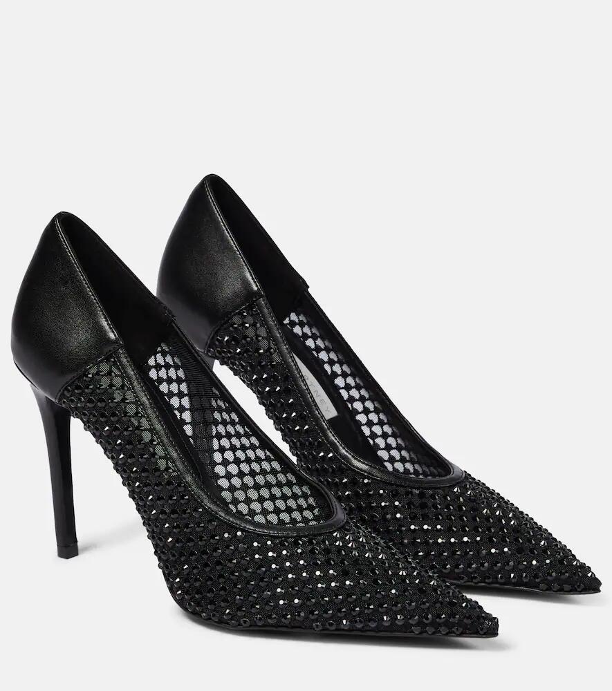 Stella McCartney Iconic embellished mesh and faux leather pumps Cover