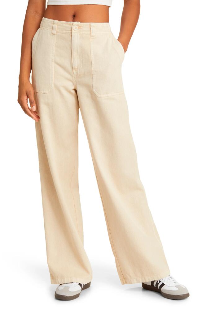 BP. Utility High Waist Wide Leg Pants in Ivory Fog Cover