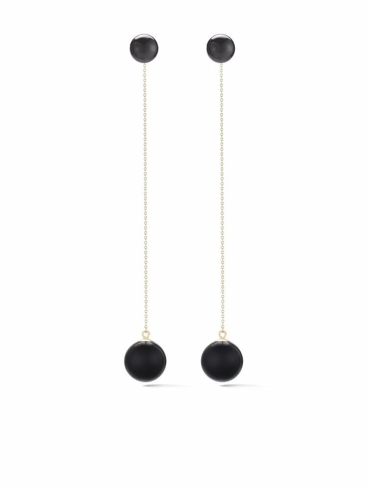 Mateo 14kt yellow gold onyx ball drop earrings Cover