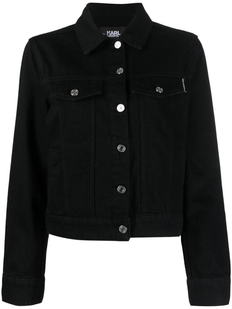 Karl Lagerfeld Ikonik rhinestone-embellished denim jacket - Black Cover