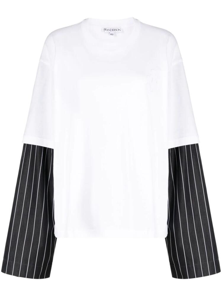 JW Anderson contrast-sleeves cotton T-shirt - White Cover