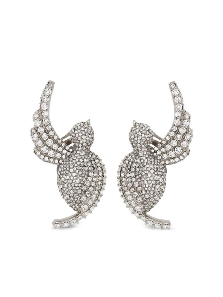 Balmain Swallow rhinestone-embellished earrings - Silver Cover