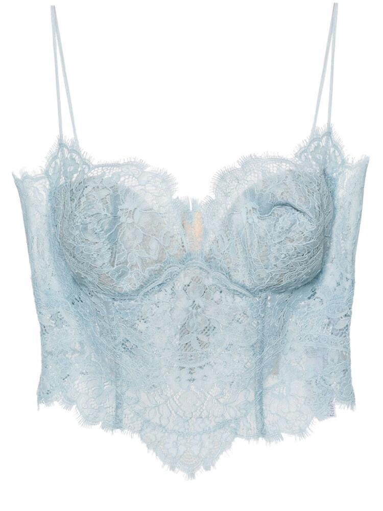 Ermanno Scervino Chantilly-lace corset top - Blue Cover