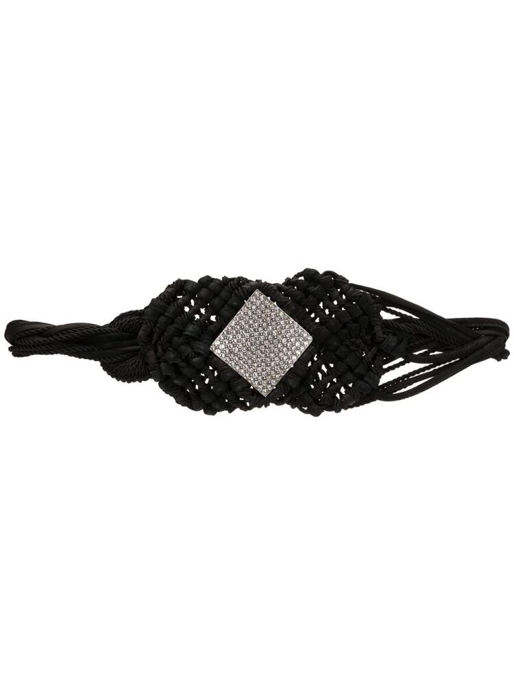 Saint Laurent crystal braided and tied belt - Black Cover