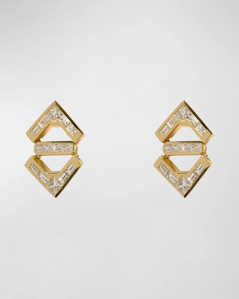 AZLEE 18k Yellow Gold Glow Diamond Earrings Cover