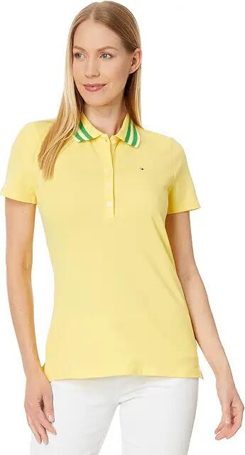 Tommy Hilfiger Solid Polo With Tipping (Snapdragon) Women's Clothing Cover