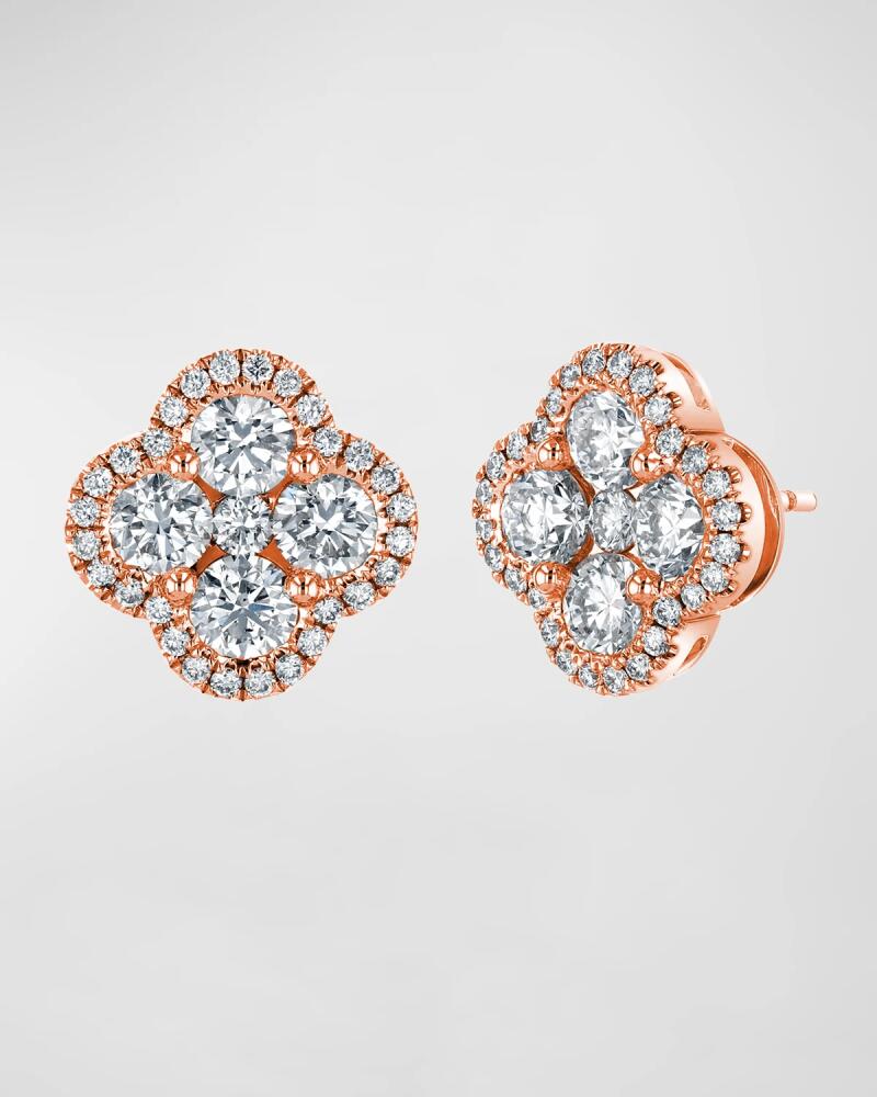 Neiman Marcus Diamonds Diamond Clover Halo Stud Earrings, 1.9tcw Cover