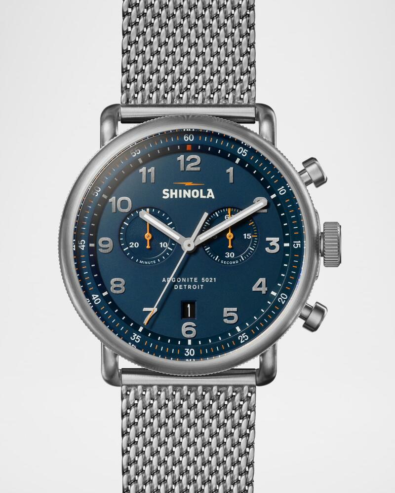 Shinola Men's C56 Canfield Chrono Mesh Bracelet Watch, 43mm Cover