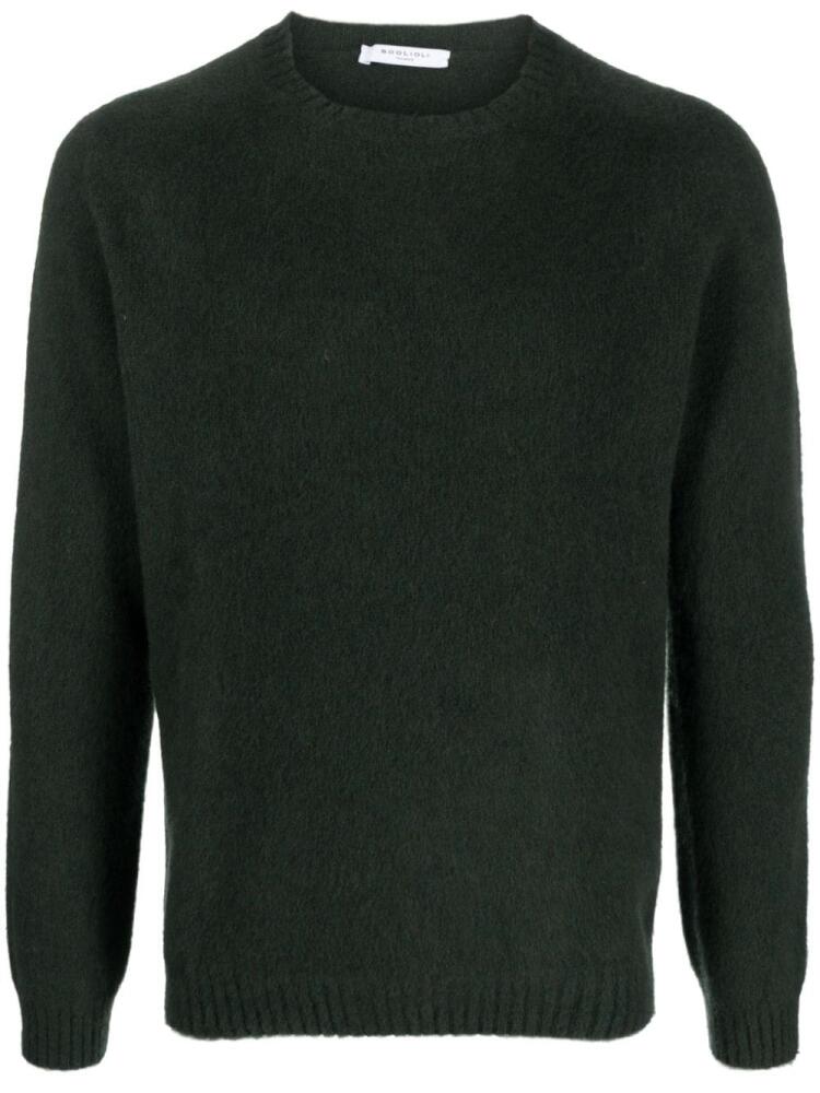 Boglioli crew-neck brushed jumper - Green Cover