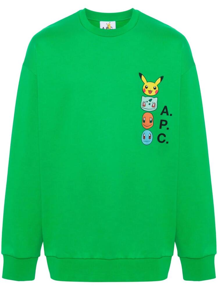 A.P.C. x Pokémon cotton sweatshirt - Green Cover