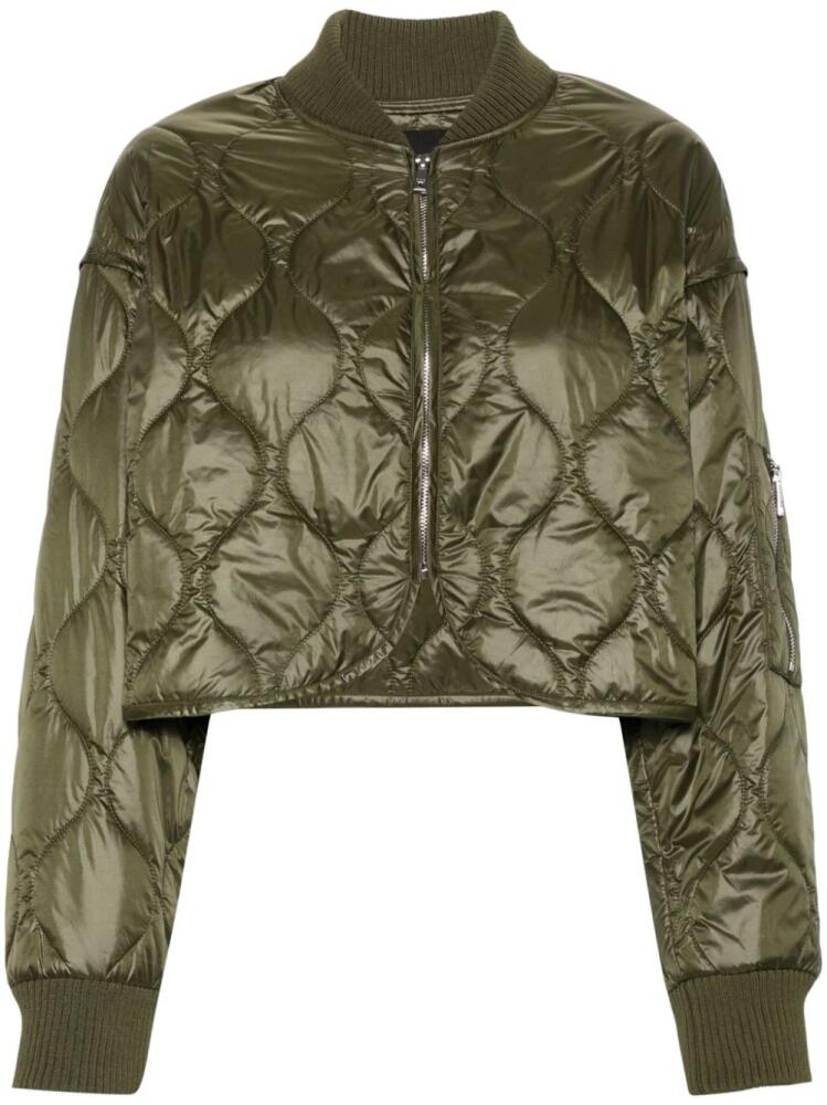 Maje cropped quilted bomber jacket - Green Cover